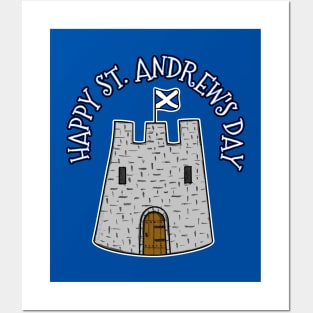 St Andrew's Day Castle Scottish Flag Scotland Posters and Art